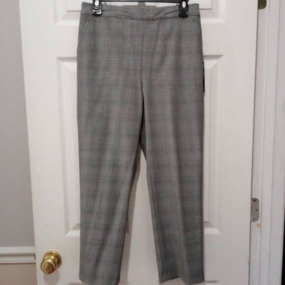 Gray Plaid Comfort Stretch Trouser Pants sz 6 NWT - Picture 1 of 10
